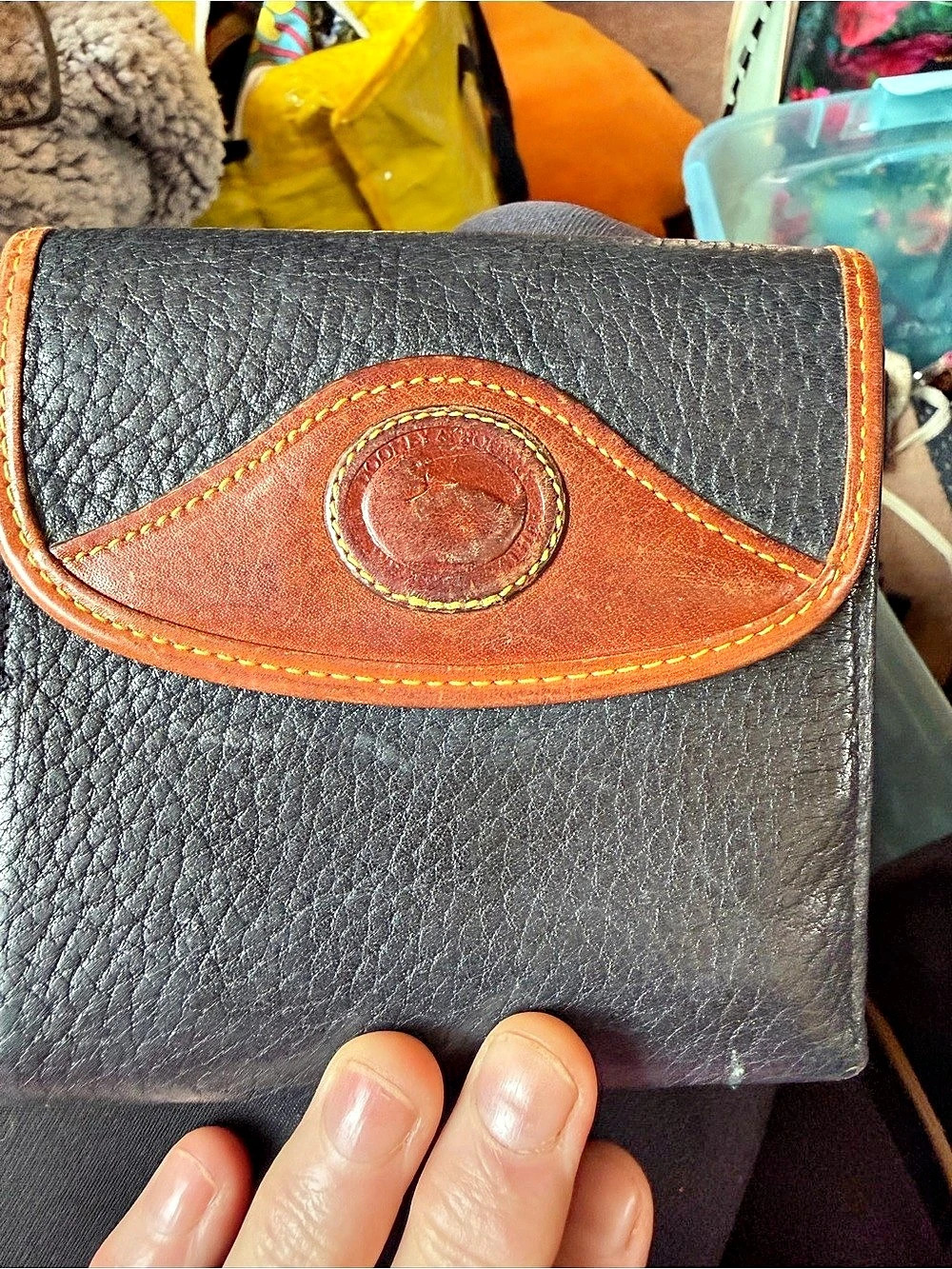 Dooney & Bourke Vintage All-Weather Leather Organizer Wallet Black & Brown